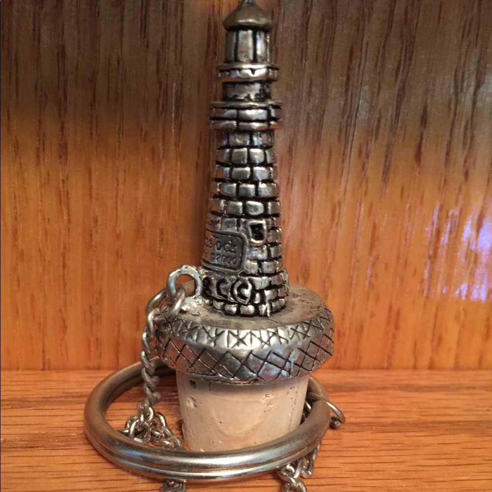 2 Pewter lighthouse Wine Corks